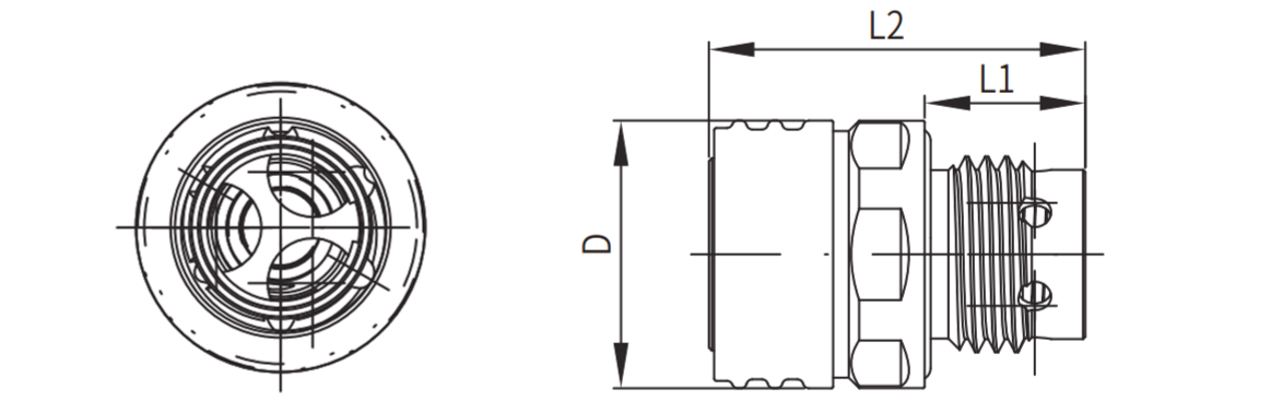 格雷希爾C75系列NVQD液冷接頭尺寸數(shù)據(jù)圖